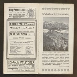 Kabarett Fledermaus, Titel in Vorlageform: Fledermaus 1911-12, Verweis auf Stücktitel: Die Klette, Verweis auf Stücktitel: Der diskrete Paravent