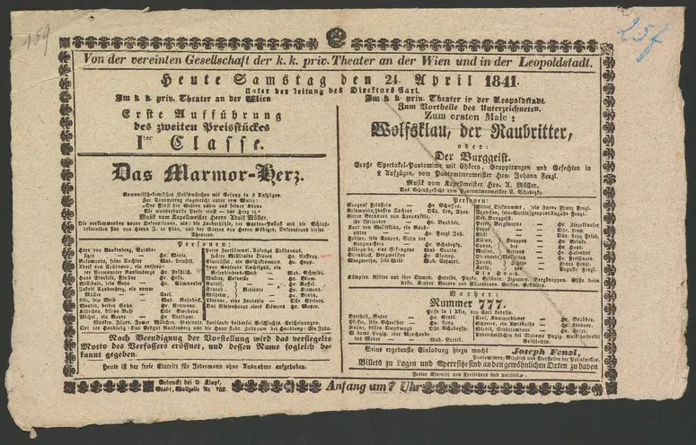 Das Marmor-Herz, Wolfsklau, der Raubritter, oder Der Burggeist, Nummer 777