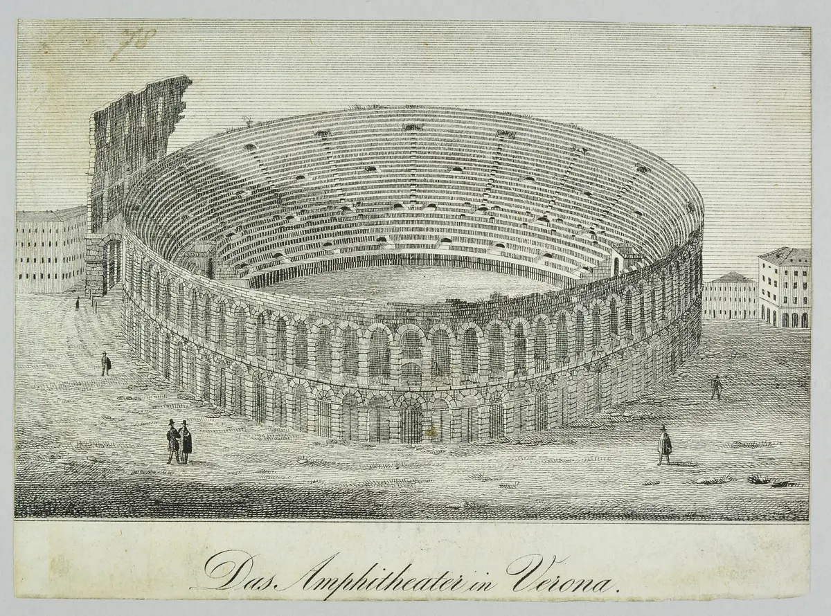 Verona, Amphitheater, Titel in Vorlageform: Das Amphitheater in Verona