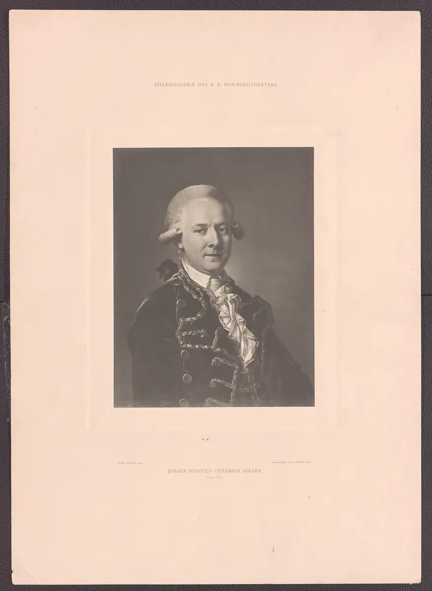Johann Henirich Friedrich Müller, Titel der Serie: Ehrengalerie des K.K. Hof-Burgtheaters