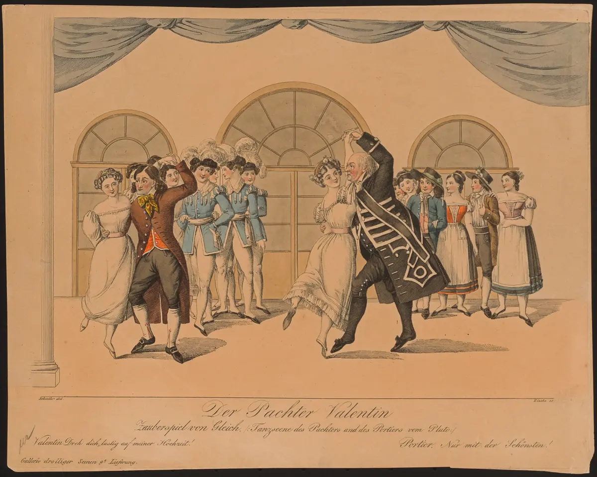 Der Pachter Valentin, Titel der Serie: Gallerie drolliger Scenen, Name der Zeitschrift: Wiener Theaterzeitung