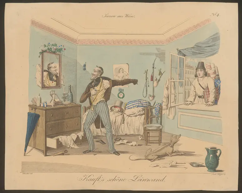 Kauft's schöne Leinwand., Titel der Serie: Wiener Scene, Name der Zeitschrift: Wiener Theaterzeitung