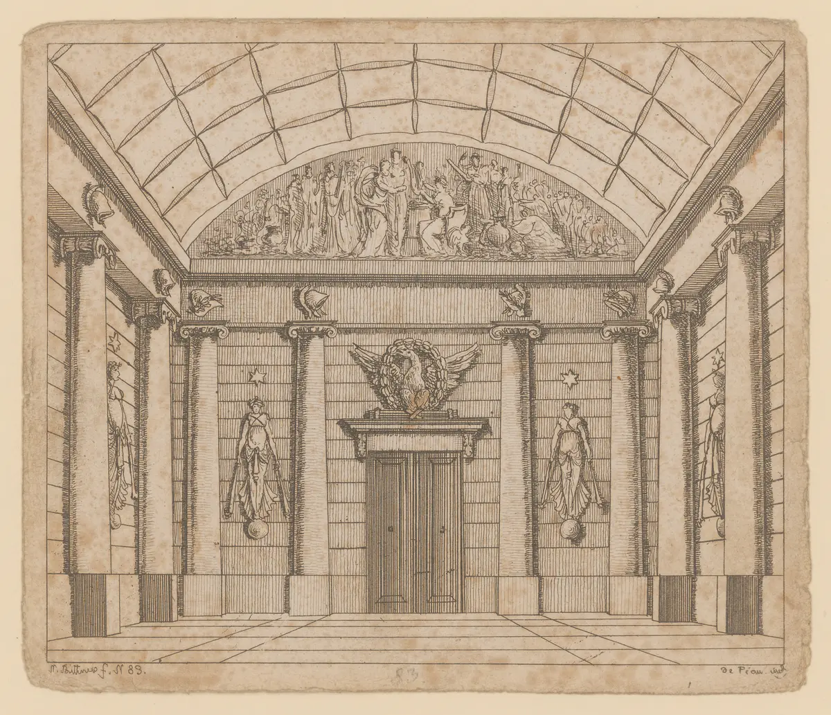 Regulus, Titel der Serie: Theaterdecorationen nach den Original Skitzen des k.k. Hof Theater Mahlers Anton de Pian, gestochen und verlegt von Norbert Bittner.