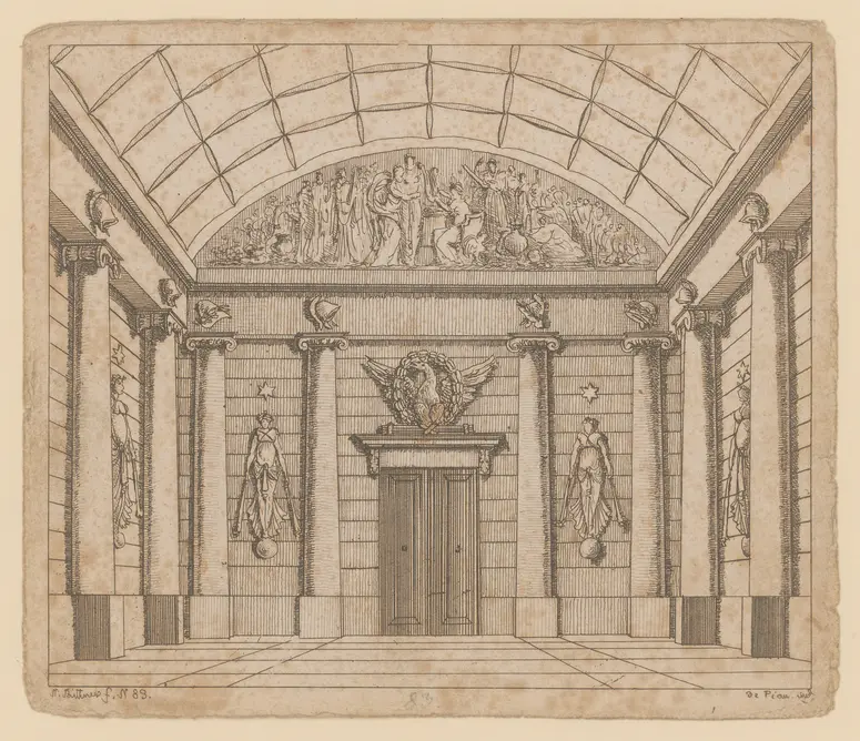 Regulus, Titel der Serie: Theaterdecorationen nach den Original Skitzen des k.k. Hof Theater Mahlers Anton de Pian, gestochen und verlegt von Norbert Bittner.