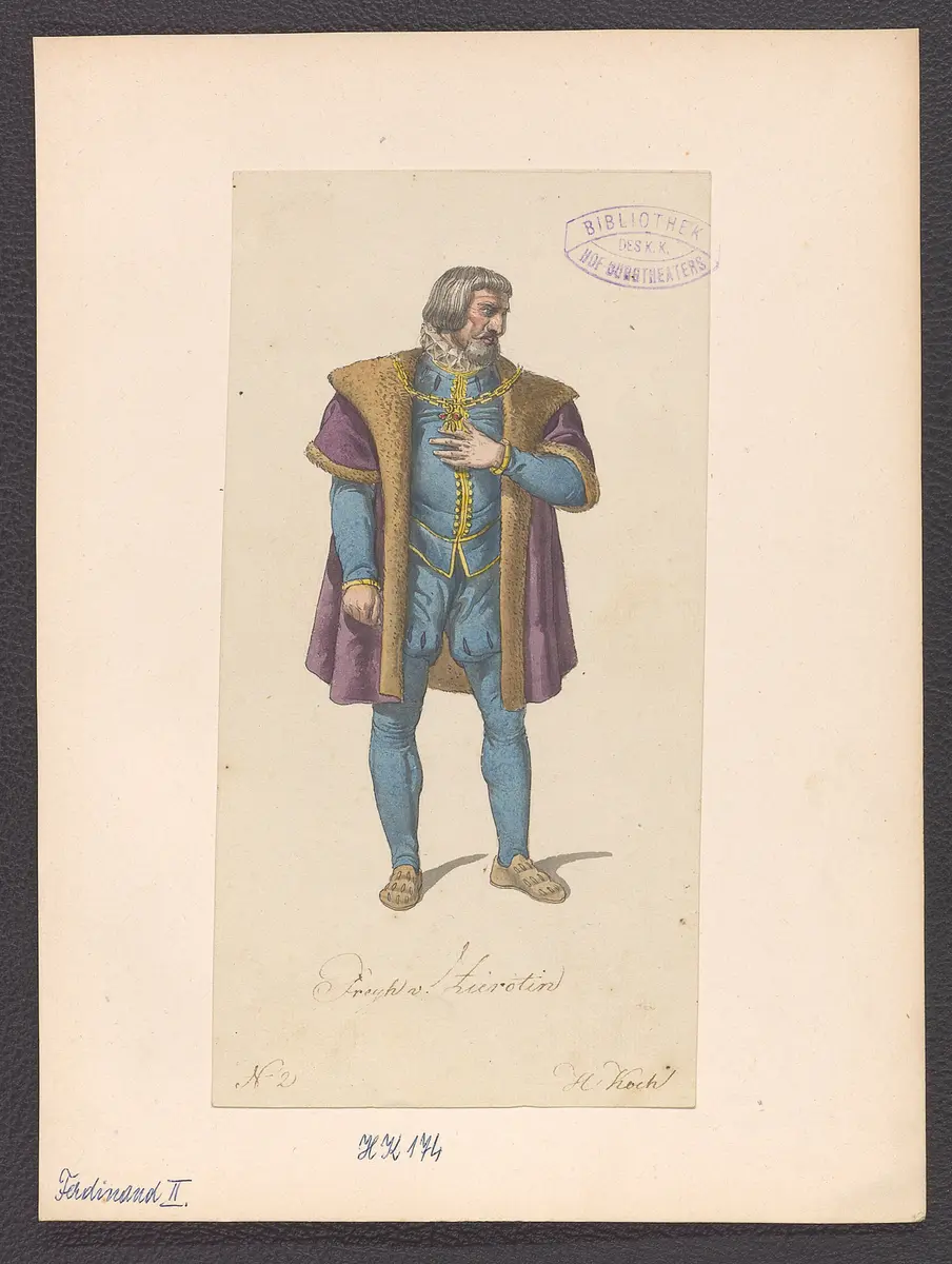 Ferdinand der Zweite, Alternativtitel: Ferdinand II., Titel der Serie: Figurinen des k.k. Hof-Burgtheaters