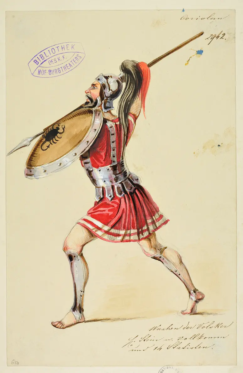 Coriolanus, Titel der Serie: Figurinen des k.k. Hof-Burgtheaters