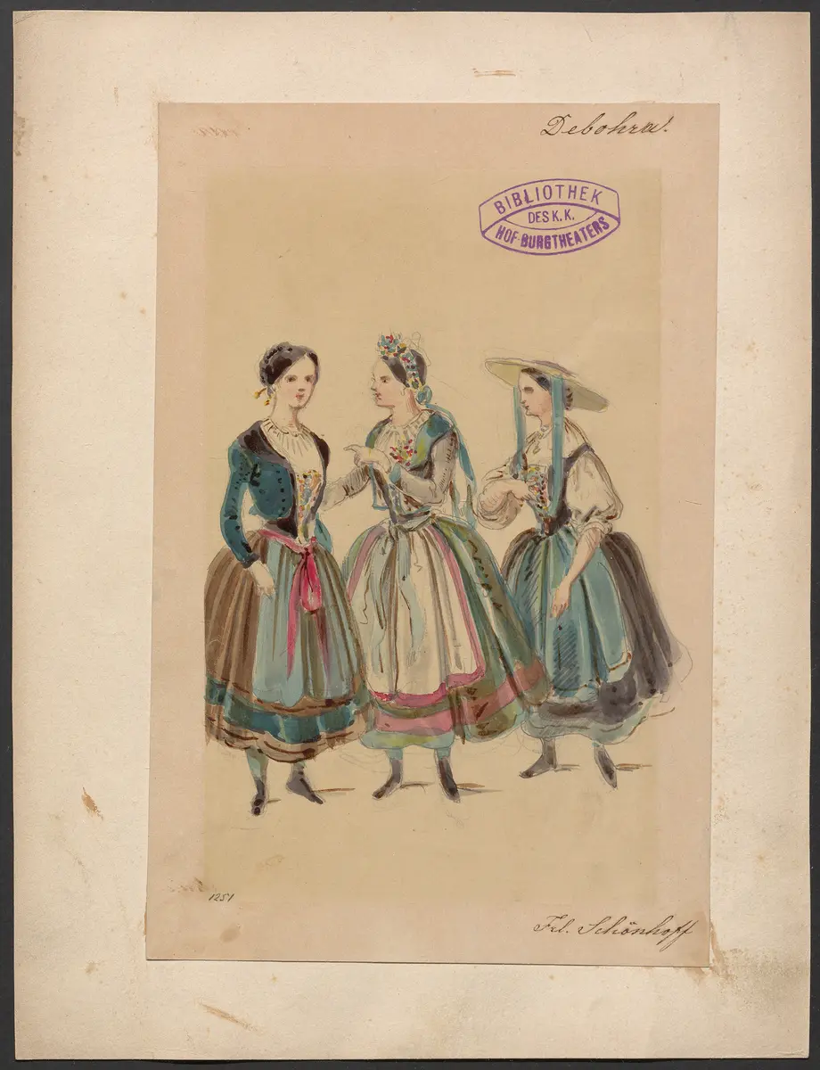 Deborah, Titel der Serie: Figurinen des k.k. Hof-Burgtheaters