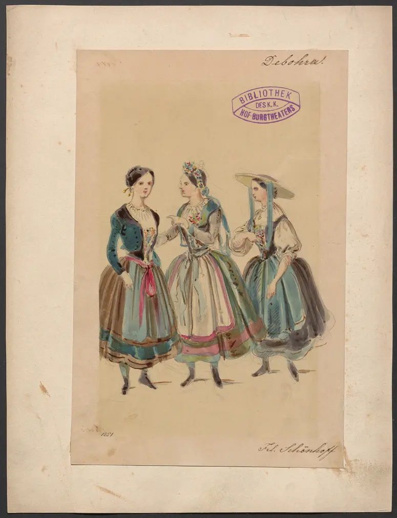 Deborah, Titel der Serie: Figurinen des k.k. Hof-Burgtheaters