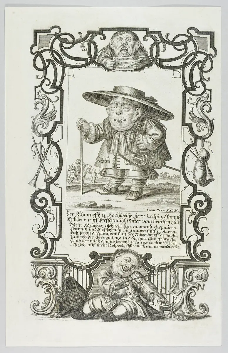 Il Callotto resuscitato oder Neü eingerichtes Zwerchen Cabinett, ...Herr Crispin...Ritter vom braitten Huth...