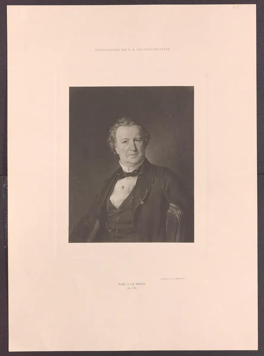 Karl von LaRoche, Titel der Serie: Ehrengalerie des K.K. Hof-Burgtheaters