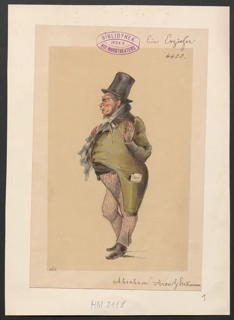 Ein Erzieher, Titel der Serie: Figurinen des k.k. Hof-Burgtheaters