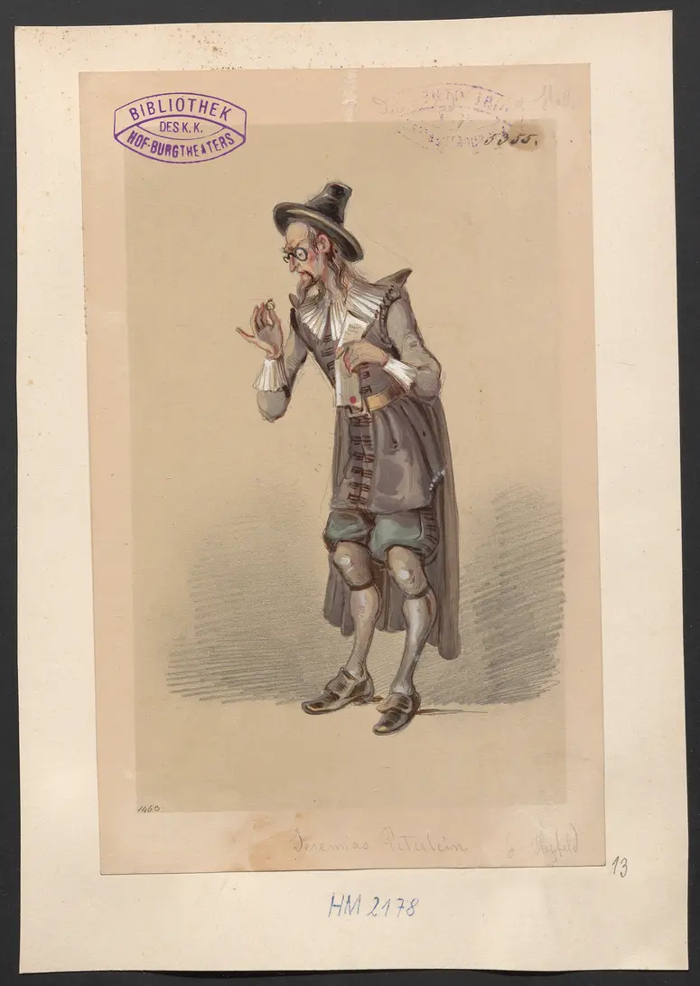 Die Lady von Worsley-Hall, Titel der Serie: Figurinen des k.k. Hof-Burgtheaters
