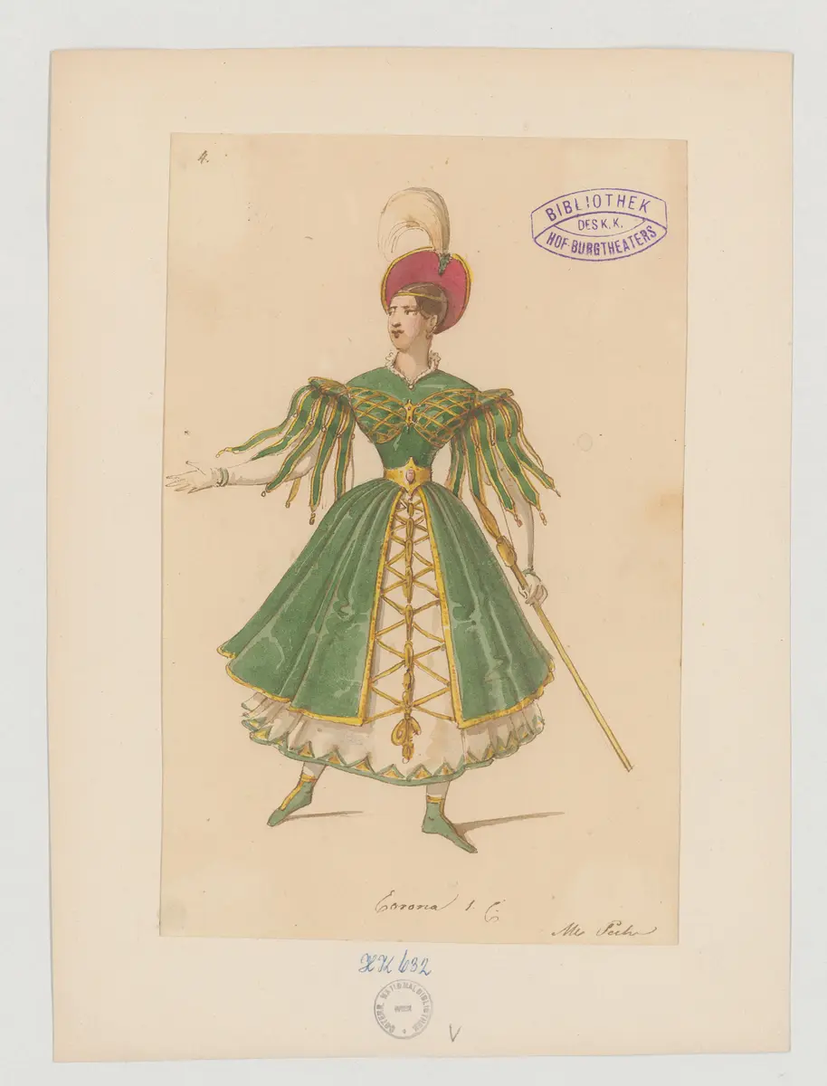 Corona von Saluzzo, Titel der Serie: Figurinen des k.k. Hof-Burgtheaters