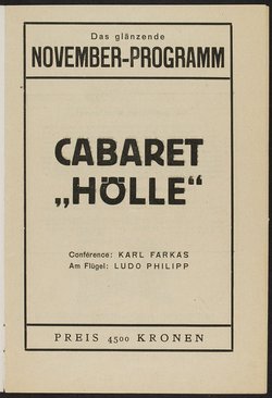 Theater und Kabarett Hölle, Der Mann im Regen