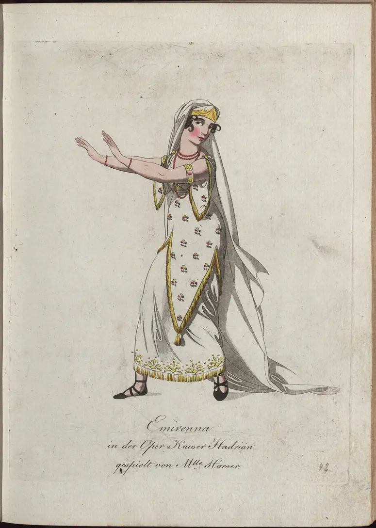 Kaiser Hadrian, Titel der Serie: Auswahl schöner Costumes für Theater- und Ball-Anzüge