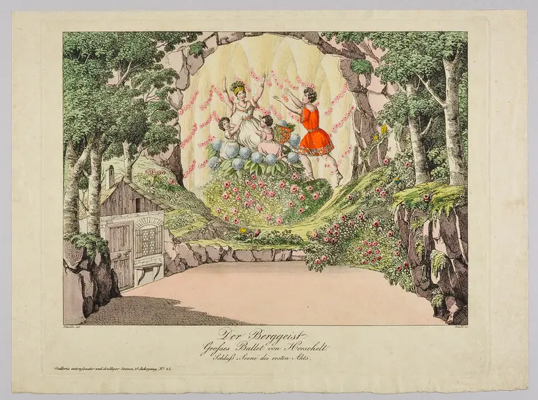 Der Berggeist, Titel der Serie: Gallerie interessanter und drolliger Scenen, Name der Zeitschrift: Wiener Theaterzeitung