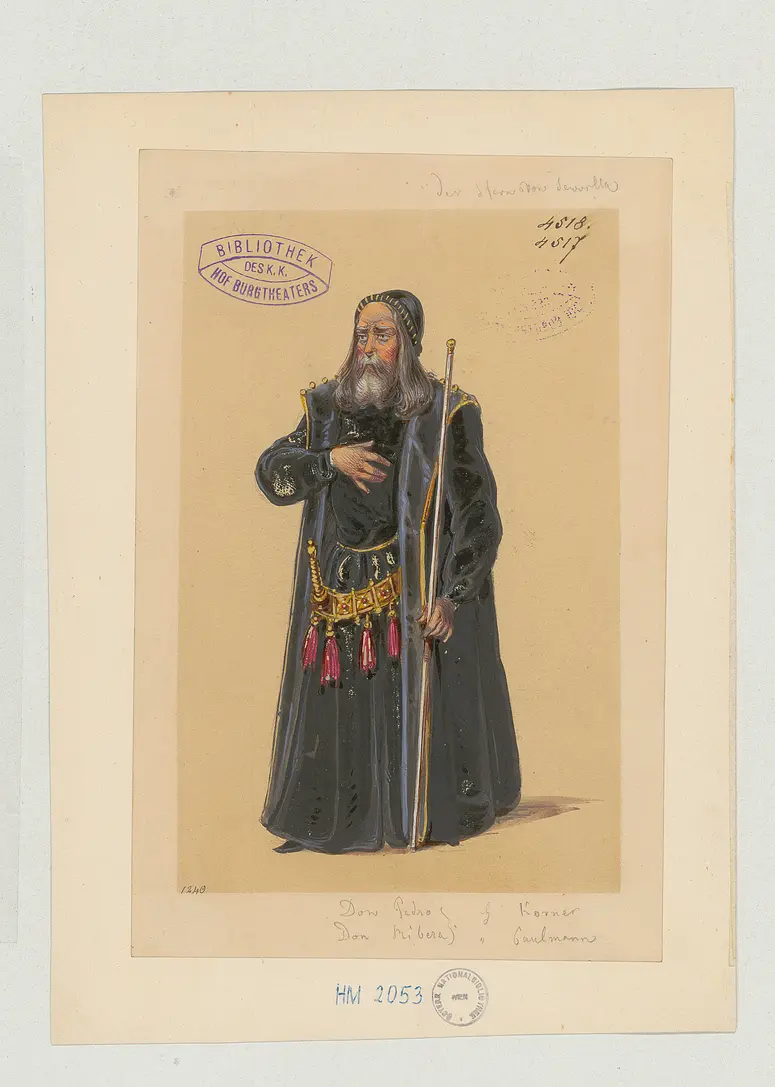 Der Stern von Sevilla, Originaltitel: La estrella de Sevilla, Titel der Serie: Figurinen des k.k. Hof-Burgtheaters
