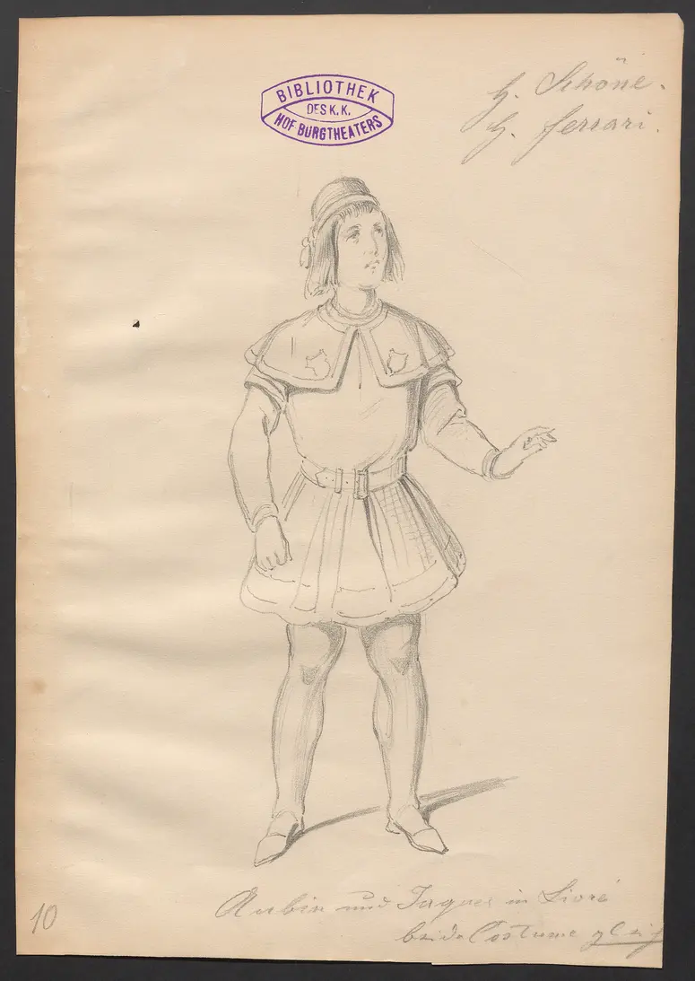 König und Bauer, Titel der Serie: Figurinen des k.k. Hof-Burgtheaters
