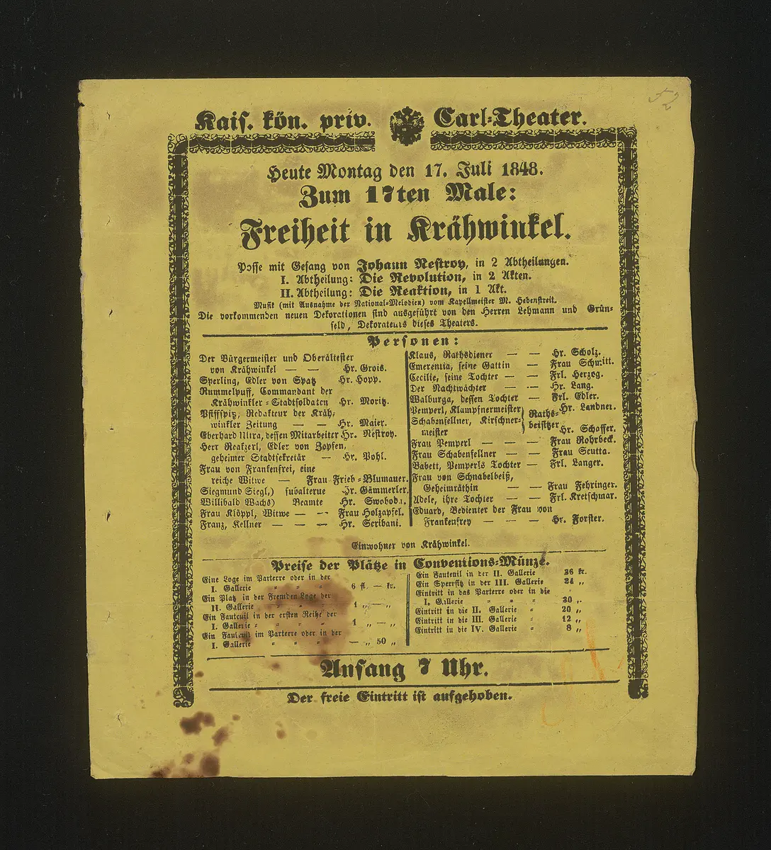 Freiheit in Krähwinkel