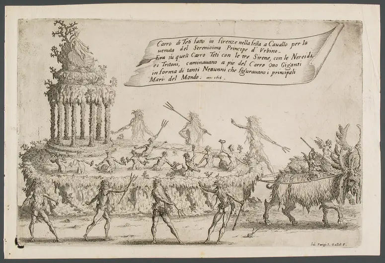 Guerra di bellezza, Titel in Vorlageform: Guerra di bellezza. Festa a cavallo fatta in Firenze per la venuta del Serenissimo Principe d'Urbino. L'Ottobre del 1616.
