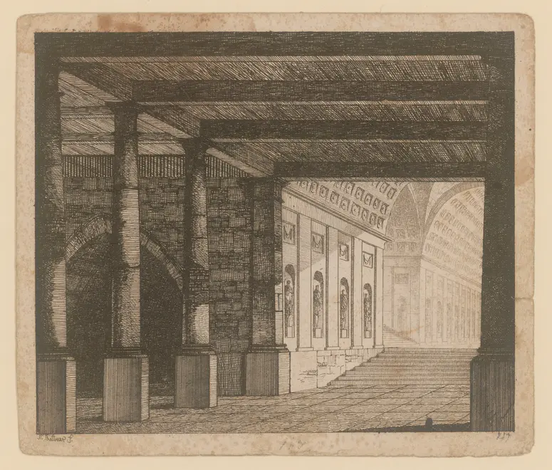 ohne Titel, Titel der Serie: Theaterdecorationen nach den Originalskitzen des k.k. Hoftheatermahlers Joseph Platzer radirt und verlegt von Norbert Bittner