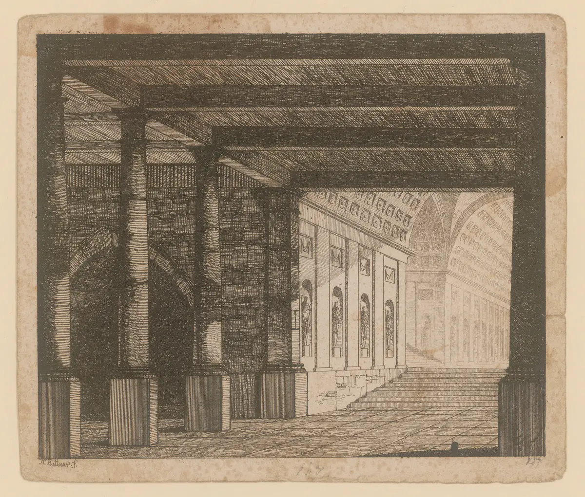 ohne Titel, Titel der Serie: Theaterdecorationen nach den Originalskitzen des k.k. Hoftheatermahlers Joseph Platzer radirt und verlegt von Norbert Bittner