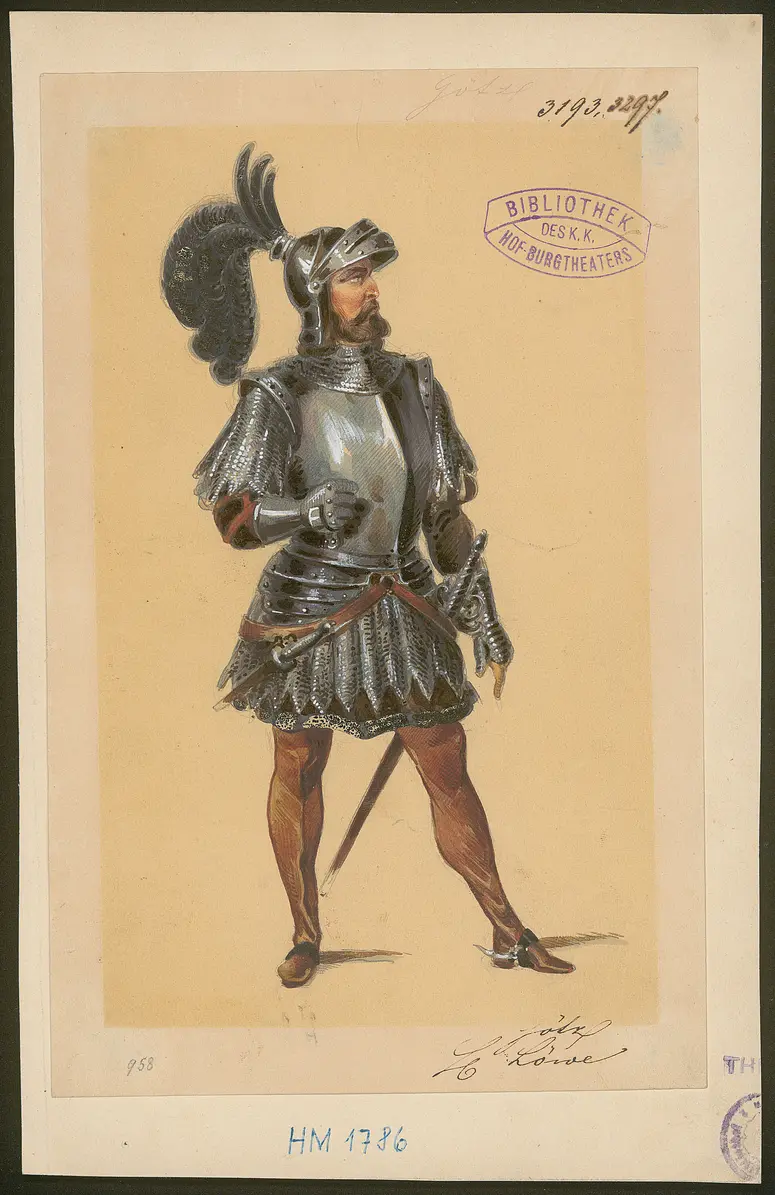 Götz von Berlichingen mit der eisernen Hand, Titel der Serie: Figurinen des k.k. Hof-Burgtheaters