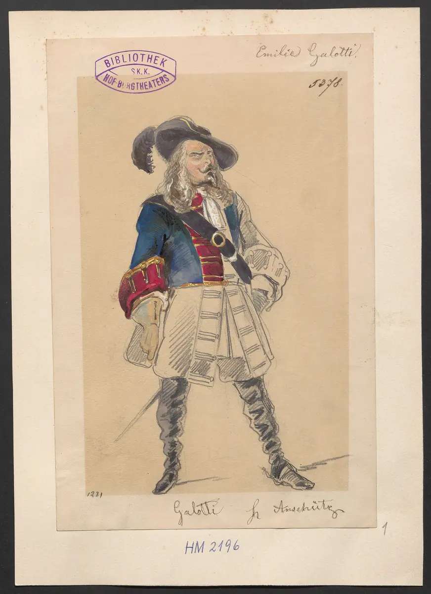 Emilia Galotti, Titel der Serie: Figurinen des k.k. Hof-Burgtheaters
