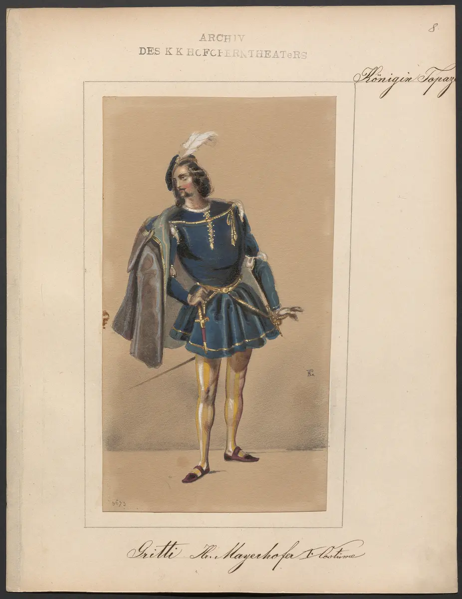 Königin Topas, Originaltitel: La reine Topaze, Titel der Serie: Figurinen des k.k. Hofoperntheaters