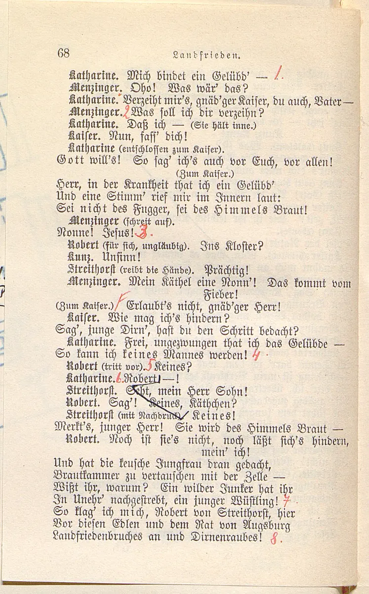 Landfrieden. Deutsche Komödie in drei Aufzügen