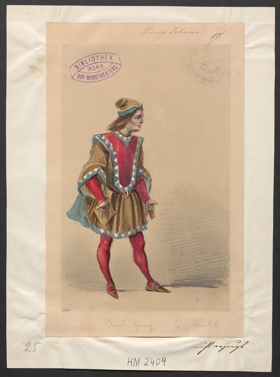 König Johann, Originaltitel: King John, Titel der Serie: Figurinen des k.k. Hof-Burgtheaters