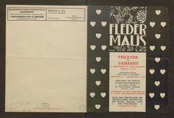 Kabarett Fledermaus, Titel in Vorlageform: Fledermaus Theater und Cabaret, Verweis auf Stücktitel: Zieh dich an - Amélie!, Verweis auf Stücktitel: Elektra, Verweis auf Stücktitel: Goethe