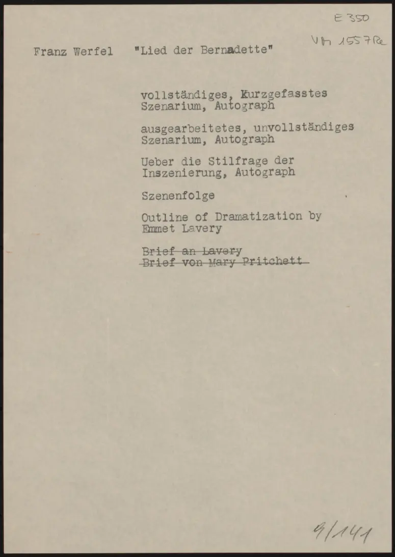 Das Lied der Bernadette