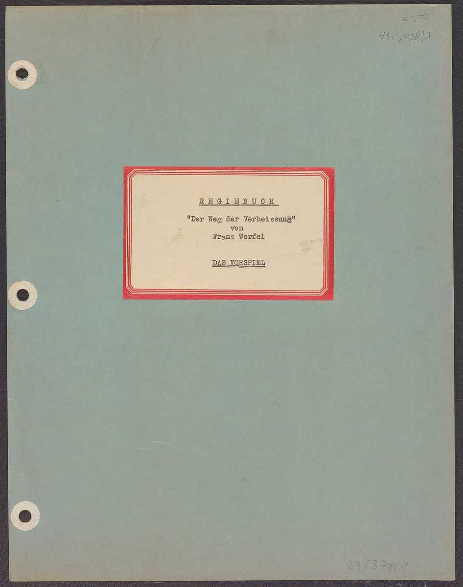 Der Weg der Verheißung. Ein Bibelspiel in vier Teilen. Prolog