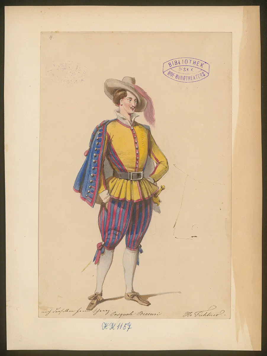 Verbot und Befehl, Titel der Serie: Figurinen des k.k. Hof-Burgtheaters