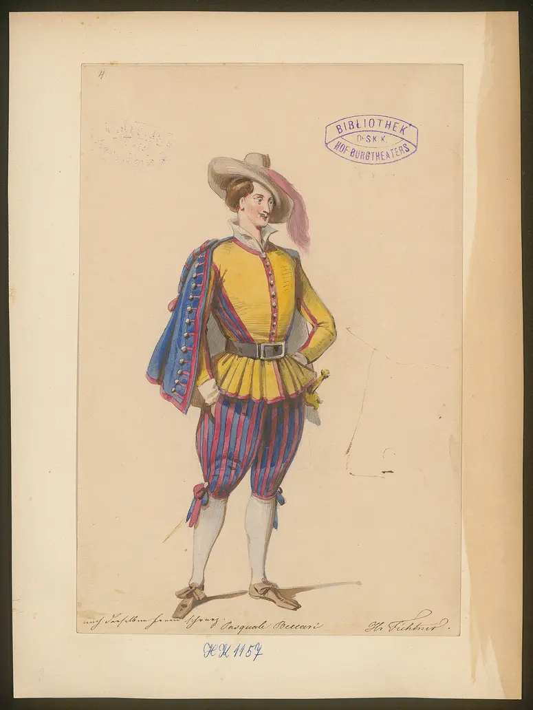 Verbot und Befehl, Titel der Serie: Figurinen des k.k. Hof-Burgtheaters