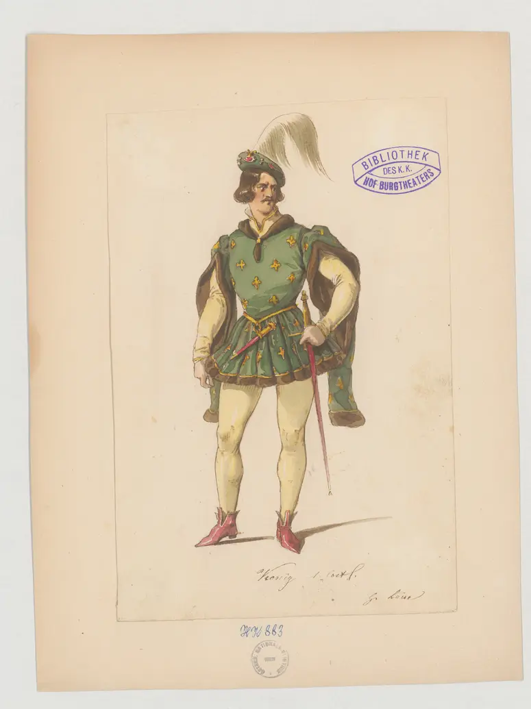 König und Bauer, Titel der Serie: Figurinen des k.k. Hof-Burgtheaters