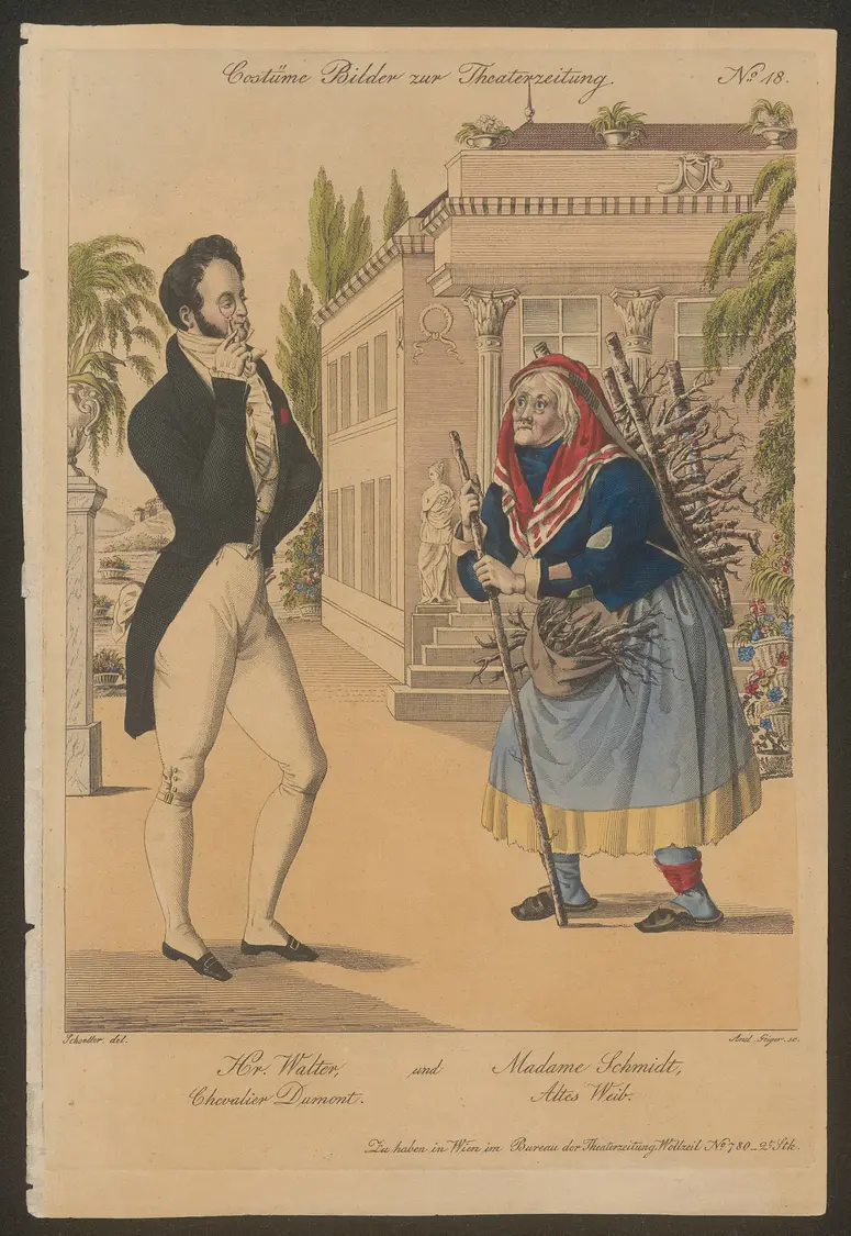Der Verschwender, Titel der Serie: Costume-Bild, Name der Zeitschrift: Wiener Theaterzeitung