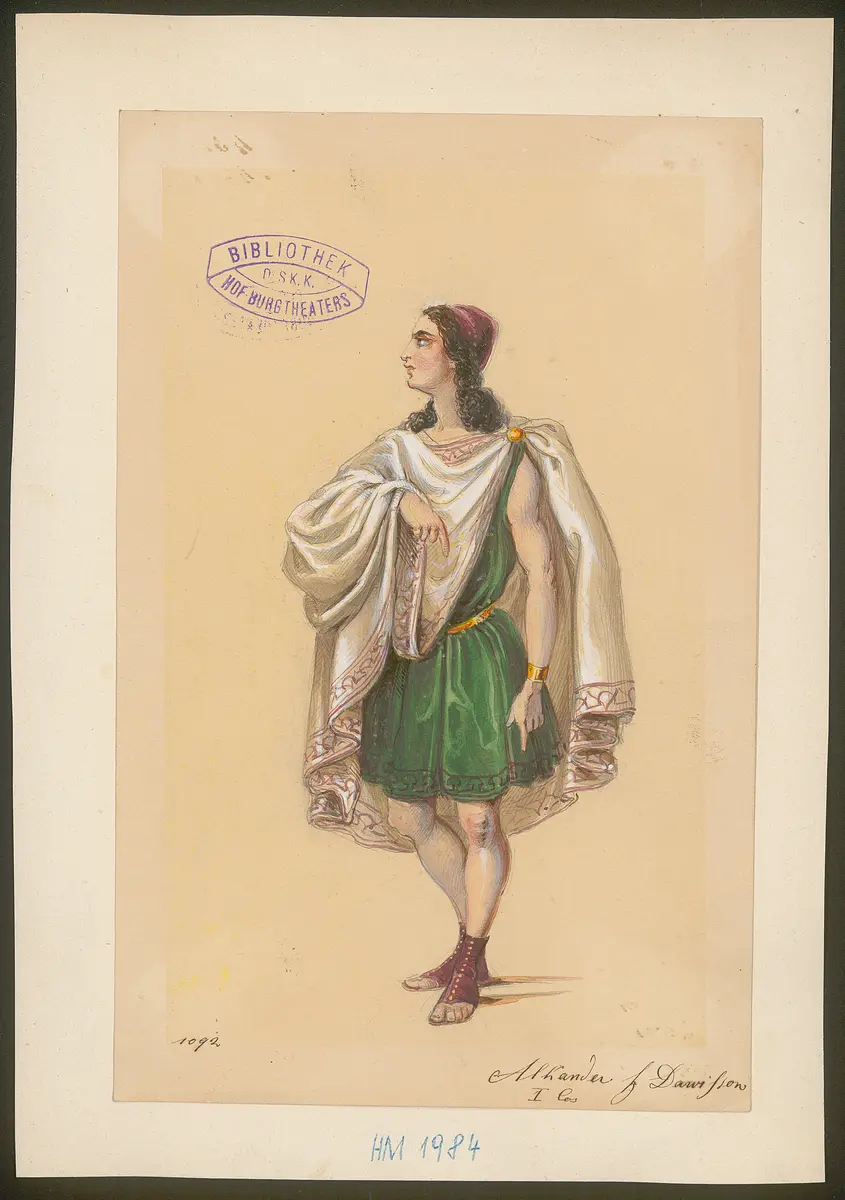Alexander und Darius, Titel der Serie: Figurinen des k.k. Hof-Burgtheaters