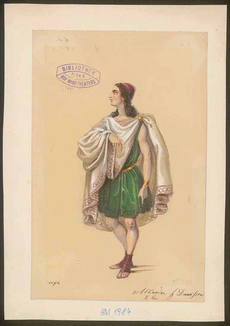 Alexander und Darius, Titel der Serie: Figurinen des k.k. Hof-Burgtheaters