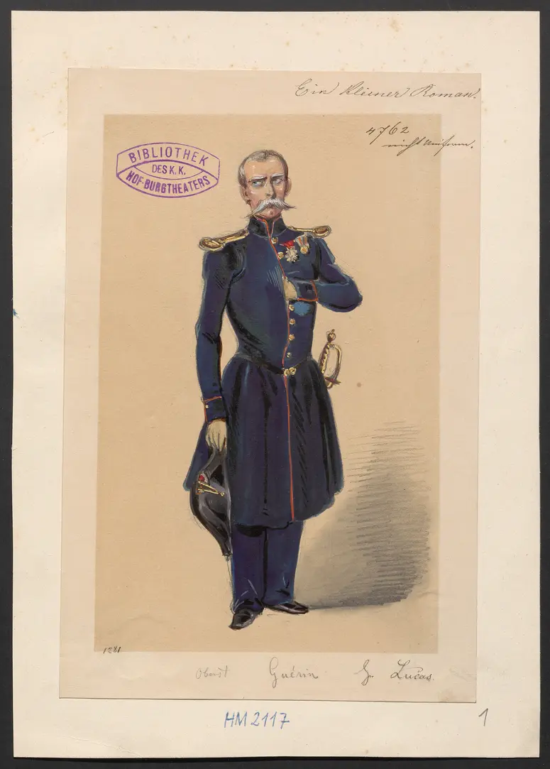 Ein kleiner Roman, Titel der Serie: Figurinen des k.k. Hof-Burgtheaters