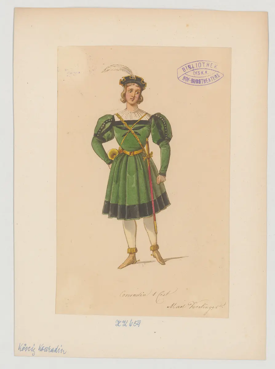 König Konradin, Titel der Serie: Figurinen des k.k. Hof-Burgtheaters