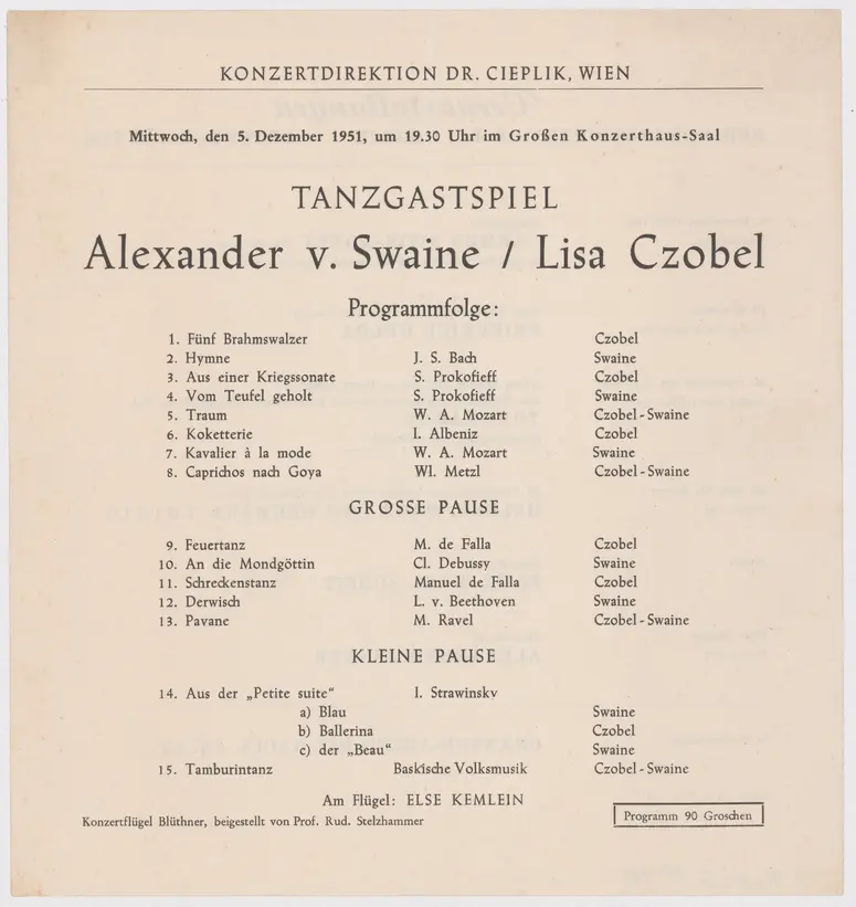 Tanzgastspiel Alexander v. Swaine und Lisa Czobel