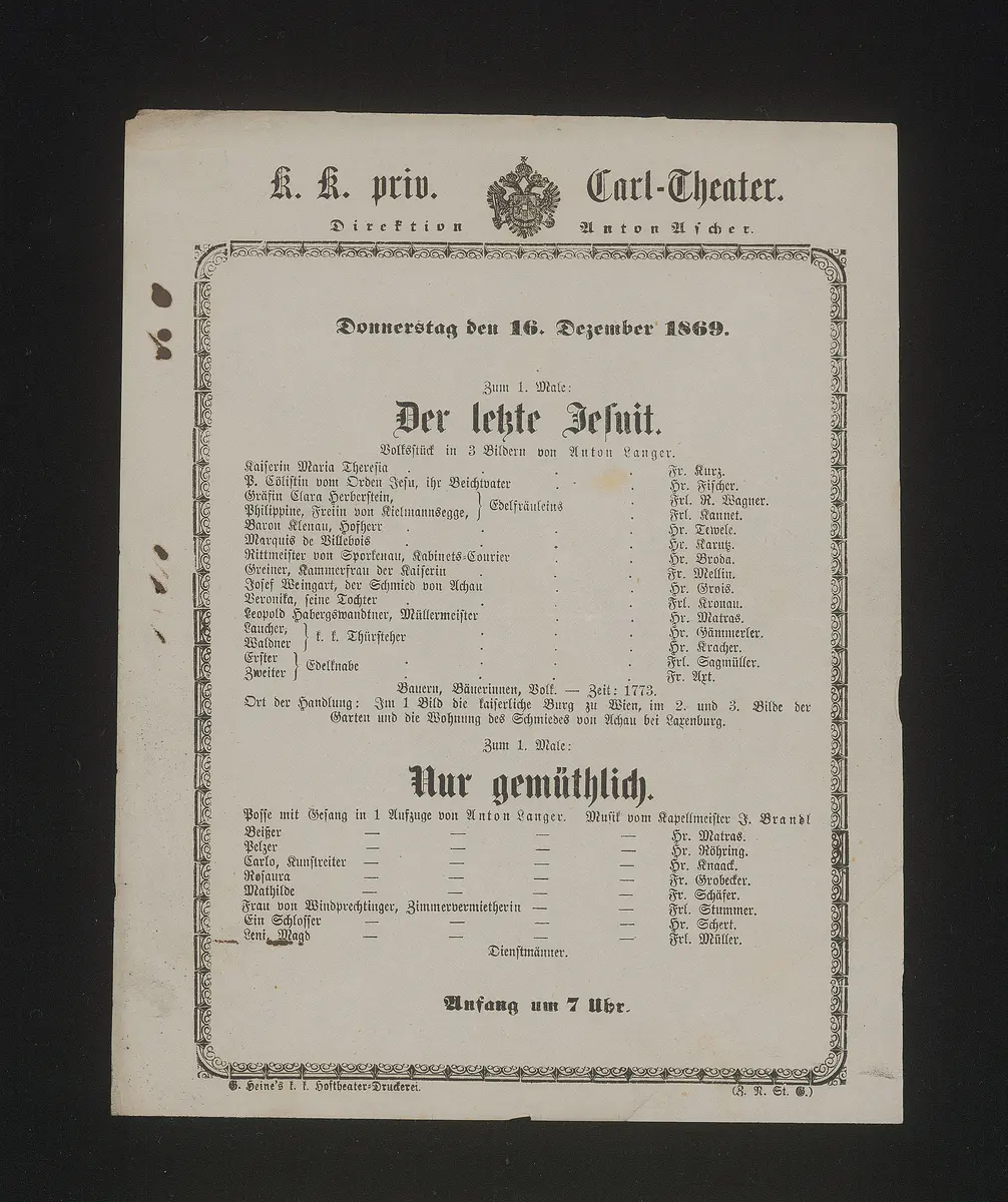 Der letzte Jesuit, Nur gemüthlich