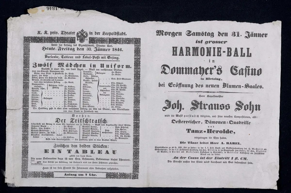 Zwölf Mädchen in Uniform, Der Tritschtratsch, HARMONIE-BALL in Dommayer's Casino in Hietzing, bei Eröffung des neuen Blumensaales