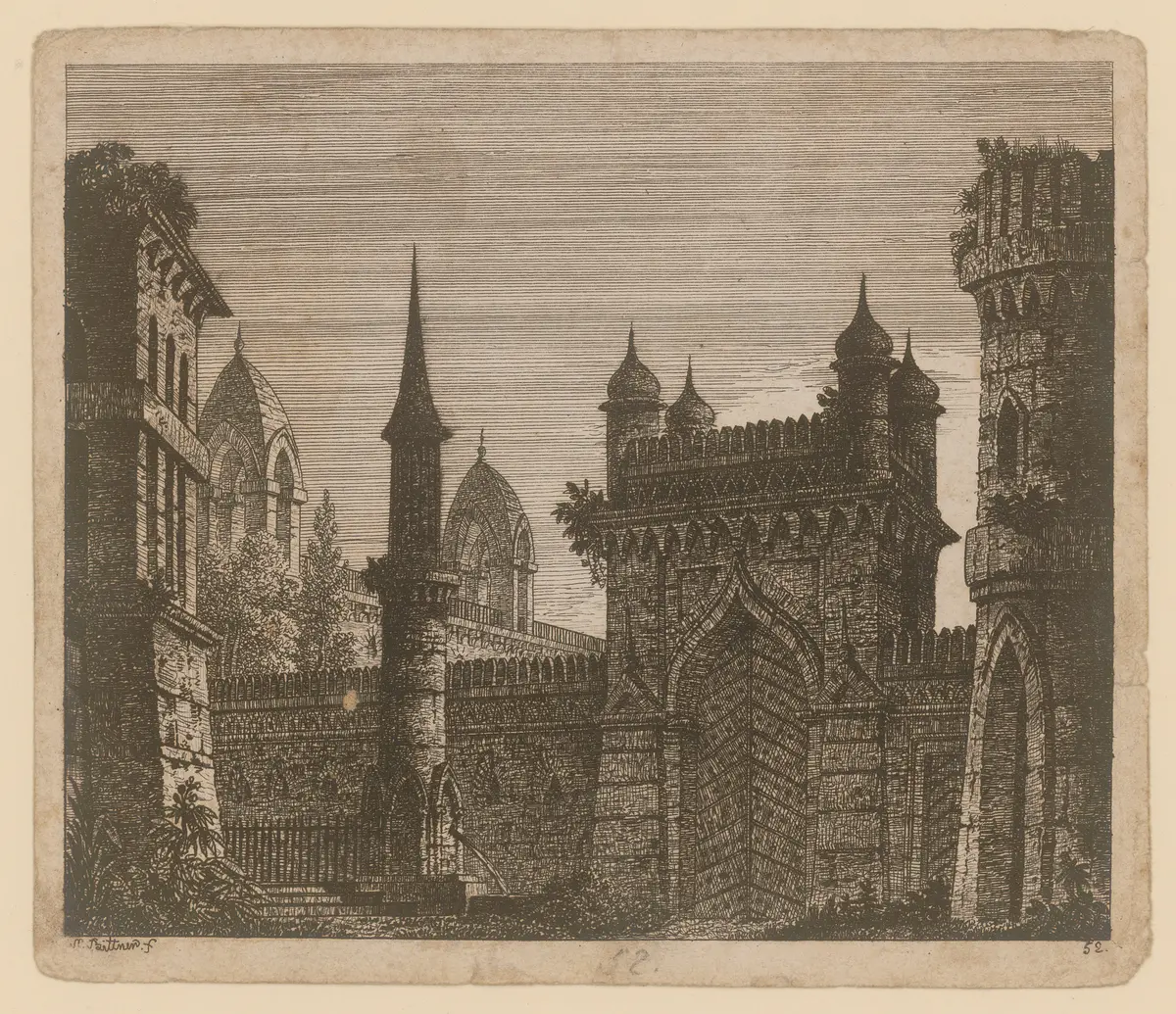 ohne Titel, Titel der Serie: Theaterdecorationen nach den Originalskitzen des k.k. Hoftheatermahlers Joseph Platzer radirt und verlegt von Norbert Bittner
