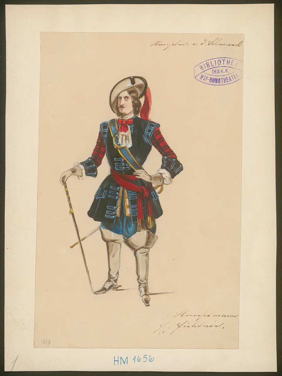 Der Hauptmann von der Scharwache, Titel der Serie: Figurinen des k.k. Hof-Burgtheaters