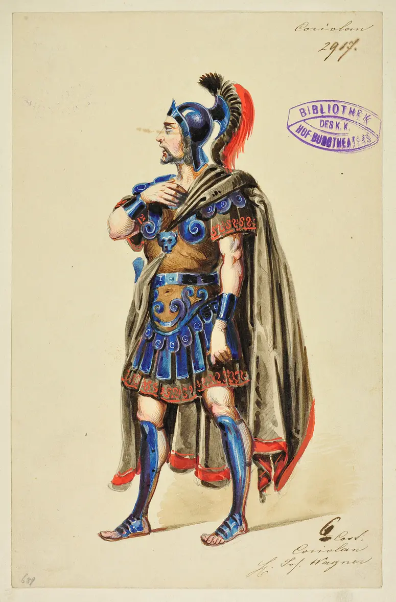 Coriolanus, Titel der Serie: Figurinen des k.k. Hof-Burgtheaters