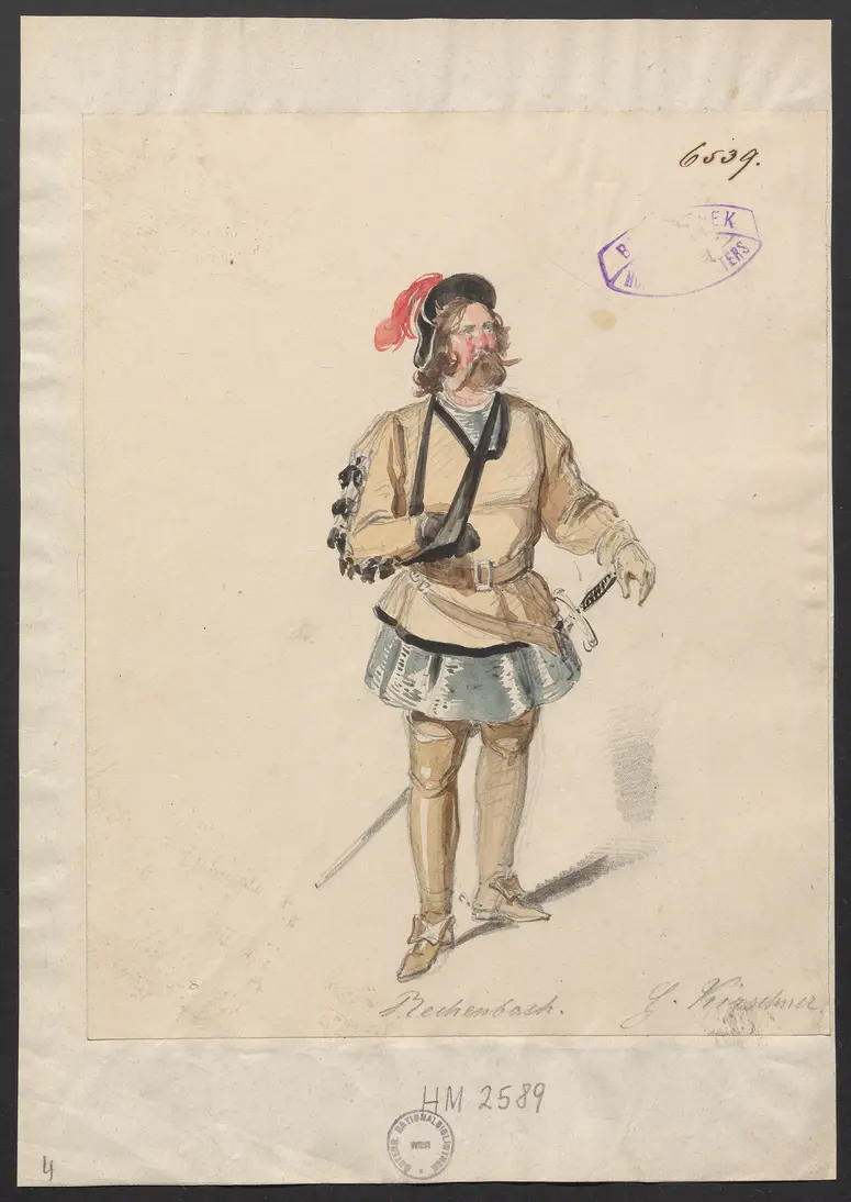 Heinrich von der Aue, Titel der Serie: Figurinen des k.k. Hof-Burgtheaters
