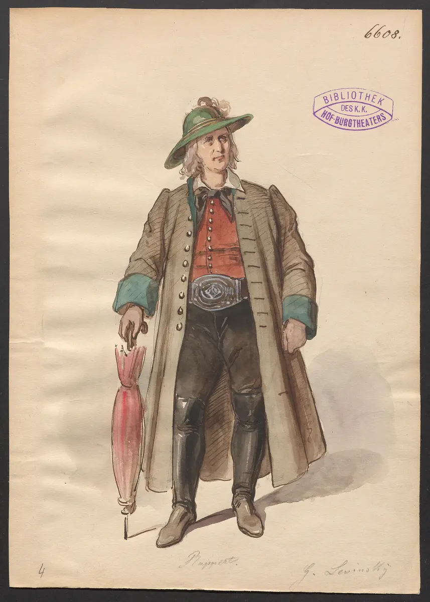 Der Goldbauer, Titel der Serie: Figurinen des k.k. Hof-Burgtheaters